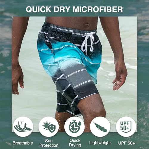 Image of Kanu Surf Men's Big Viper Extended Size Stripe Swim Trunk