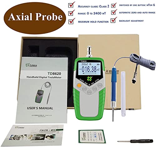 Medidor Digital Tesla Gauss Tester con Sonda Axial 2% Precisión miniatura 2