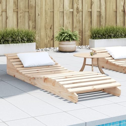 Xichuzi Tumbona de Madera Maciza de Pino 205x60x31,5 cm, Tumbonas Jardin Exterior, Tumbona Playa, Tumbona Reclinable, Tumbona Piscina, Muebles Terraza - 832572