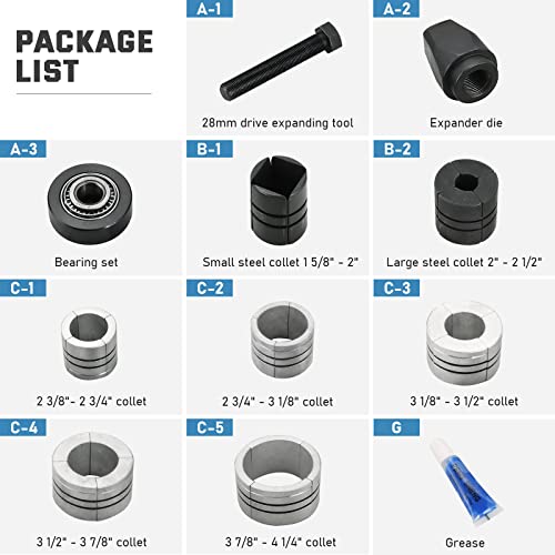 Atpeam Exhaust Pipe Expander Stretcher Tool Set 28Mm Muffler Pipe Spreader Automotive Car Tool Kit 1-5/8 To 4-1/4 Inches For Tail Pipe Tube With Storage Case #TOP1