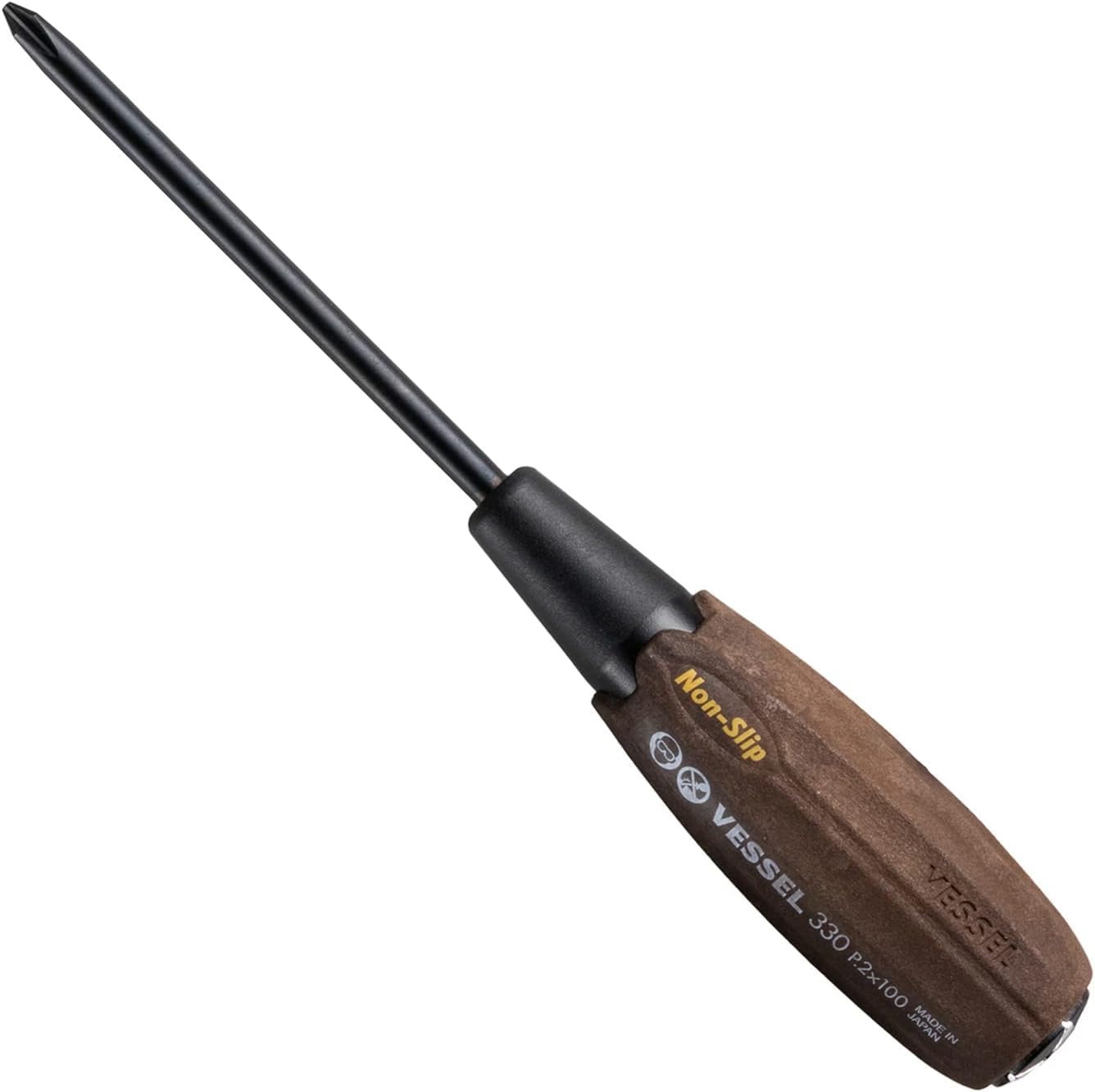 Vessel B-330 Woody Penetration Screwdriver, Non-Slip Grip, +2 x 100 : DIY, Tools & Garden