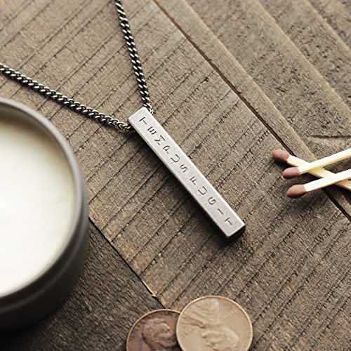 Stoic Muse Tempus Fugit Memento Mori Double Sided Pendant Bar Necklace4