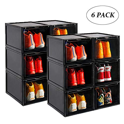 Storage Shoes Box Womens Mens Shoe Storage Display Box Plastic Foldable Stackable Shoe