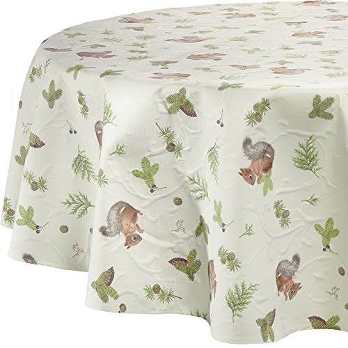 Erwin Müller Tischdecke bügelfrei Natur-grün Größe rund: 170 cm Ø