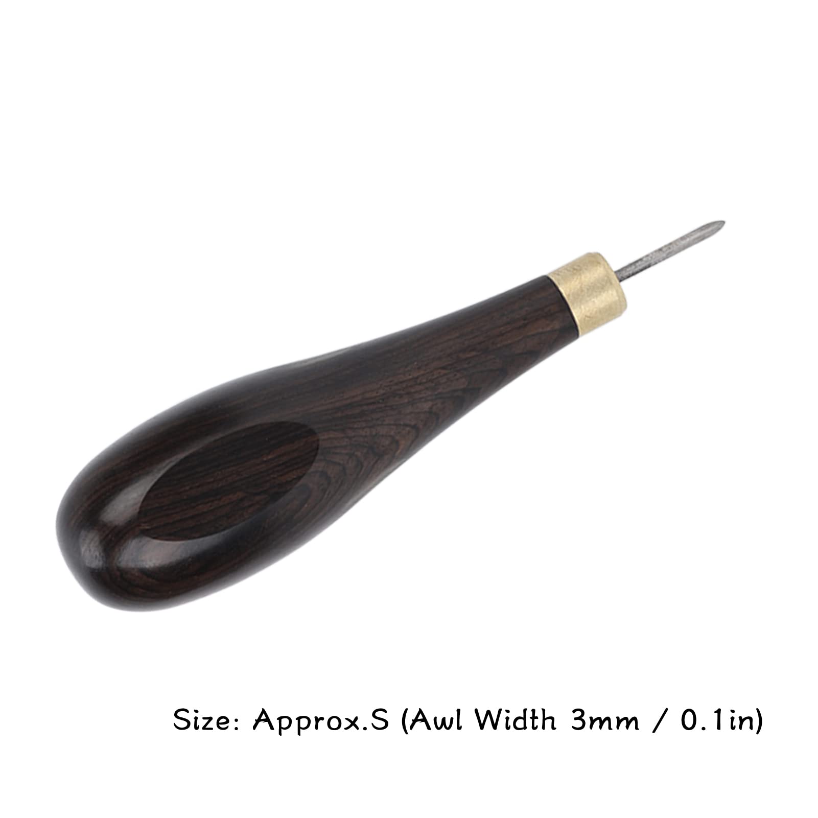 Sewing Awl, Punch with Wooden Handle 3 Mm Professional Leather Sewing Awl Leather Tools Easy to Hold for Sewing for Sewing for Squeezing