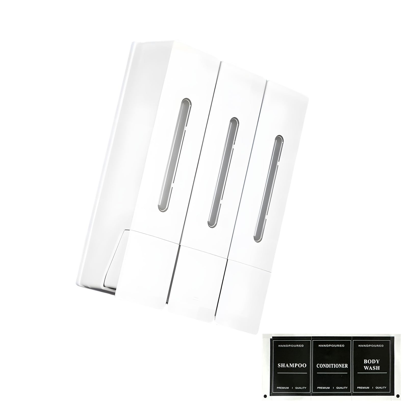 Wall Mounted Shampoo and Body Wash Dispenser for Shower - Holds 1200ml ABS - Simple Setup - Smooth Press Construction - Easy Installation - Wall Mounted Shampoo Conditioner Dispenser