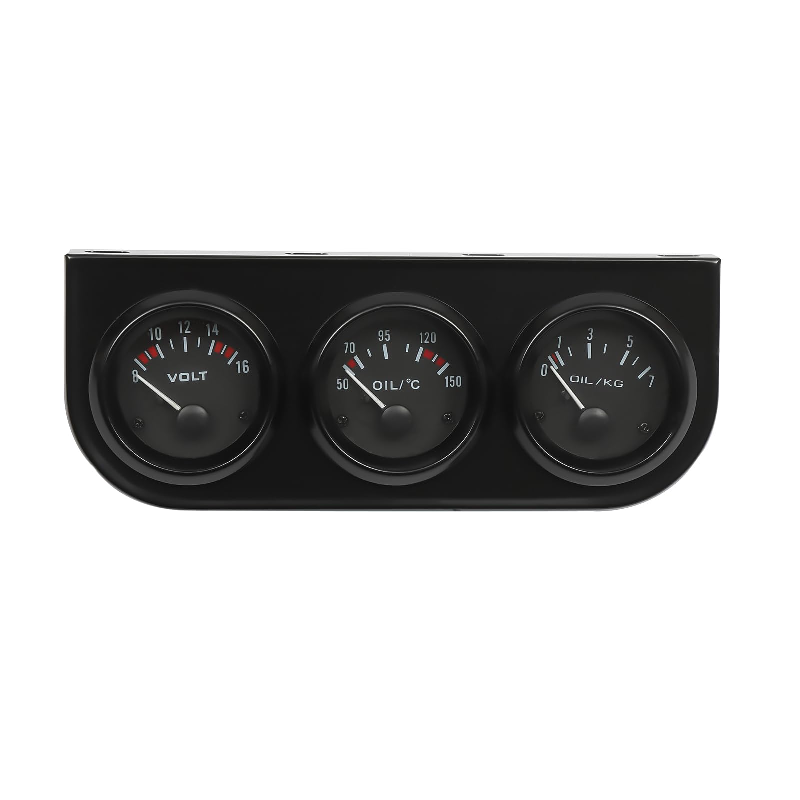 Strumenti aggiuntivi 3 in 1, motore per auto/camion, lancetta della temperatura dell'olio, pressione dell'olio, indicatore di voltaggio, indicatore della luce, indicatore del puntatore 52 mm