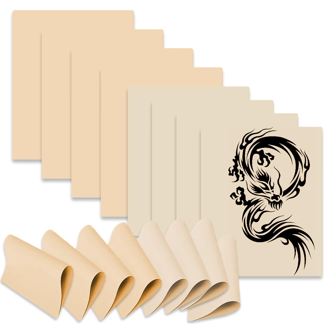 Tadipri 8 Piezas Piel Sintetica Tatuaje, Piel De Tatuaje De Doble Cara Para El Kit De Tatuajes, La Piel Sintética Profesional Es Adecuada Para Práctica-195Mm X 145Mm X 1 Mm