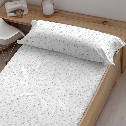 Drap-housse 100% coton peigné 175 fils imprimé Italo pour lit maxiberceau 70