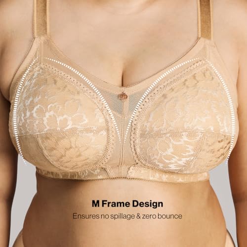 Image of NYKD NYB033 Wirefree Ultimate No Bulge, Shape & Support Non-Padded Lace Full Coverage Bra for Women