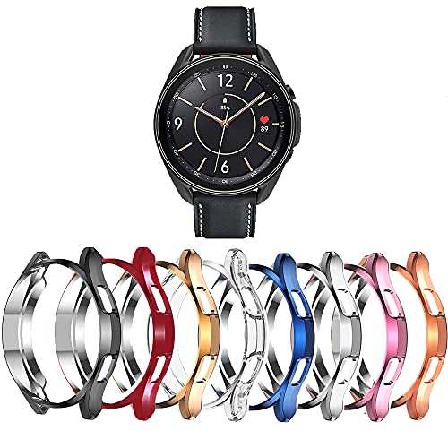 Compatible with Samsung Galaxy Watch 4 Classic 42MM 46MM Case Soft Plated TPU Protective Bumper Cover Case for Galaxy Watch 4 Classic Smartwatch Accessories (46MM)