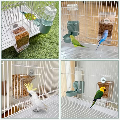 lemtrflo No Mess Bird Feeder Water Dispenser Set, Bird Feeder for Cage, Cage Accessories for Cockatiels, Finches, Budgies and Canaries - Image 4
