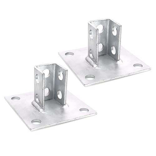 CNQLIS Canal base de poste cuadrado de 4 agujeros, para canal de puntal único de 1-58 pulgadas, orientación lateral, base de 6 x 6 pulgadas, acero disponible en Yaxa Colombia