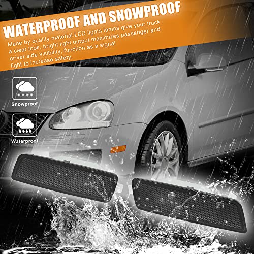 X Autohaux 1 Pair Exterior Side Marker Front Fender Lights Lamps Housings For Volkswagen Mk5 Golf Gti Rabbit 2006-2009 Jetta 2005-2010 R32 2008 Black #TOP3