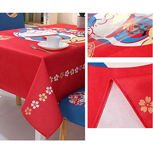 Chair Cover Waterproof Cotton Linen Printed Dining Chair Covers With Table Cloth Removable Washable Dining Chair Protector Slipcovers For Home, Kitchen, Party, Restaurant - Set Of 6，Cute Cat Print Win #TOP3