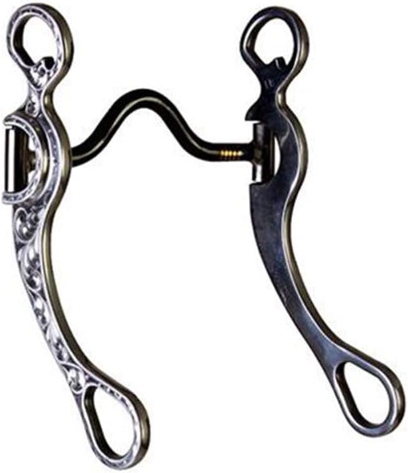 HILASON Curb Bits 5-1/8 inch Mouth Low-Medium Port 8-1/4 inch Cheeks.