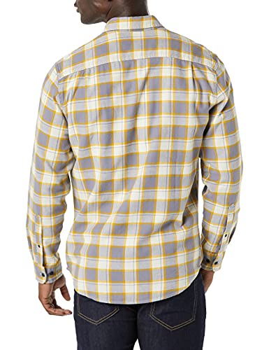 Image of Amazon Essentials Men's Regular Fit Long-Sleeve Flannel Shirt, Soft Brushed Cotton, Lightweight yet Warm