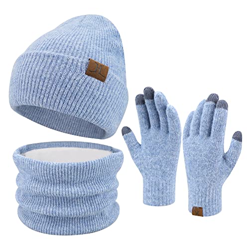 Ensemble hiver bonnet cache cou gants tactiles un cadeau chaleureux