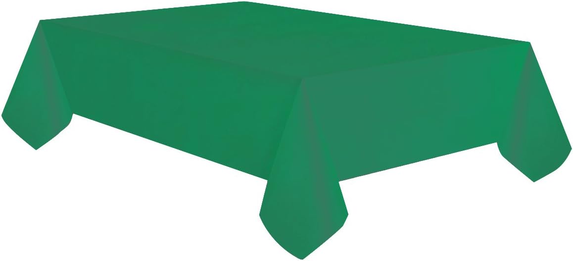 allgala Mantel desechable resistente al agua, paquete de 6 manteles de 54 x 108 pulgadas, verde oscuro, para fiestas, cumpleaños, boda, picnic,