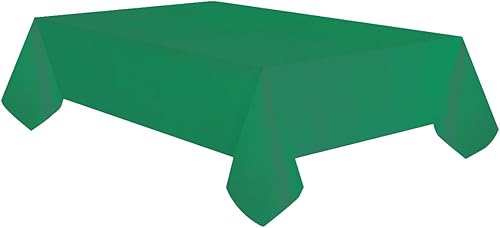 allgala Mantel desechable resistente al agua, paquete de 6 manteles de 54 x 108 pulgadas, verde oscuro, para fiestas, cumpleaños, boda, picnic,