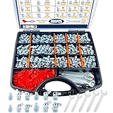 PAIGOIN Grease Fittings Kit, 405Pcs SAE & Metric Grease Fitting Assortment, NPT 1/4'...