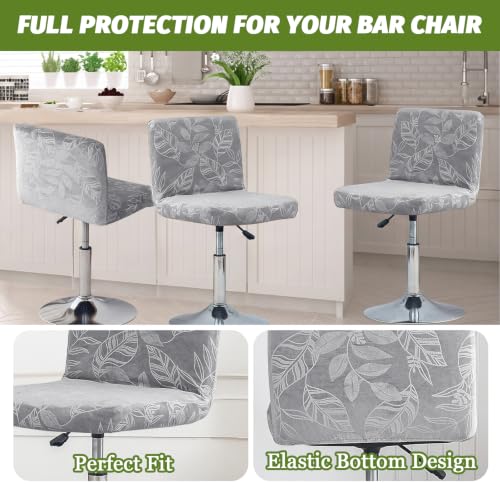 Image of FUANGUI Bar Stool Covers with Backs, 2 Pack Stretch Bar Stool Chair Covers