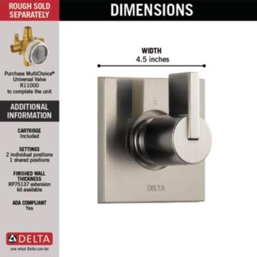 DELTA Faucet T11853-SS, Stainless, 4.13 x 10.13 x 10.38 inches - Image 3