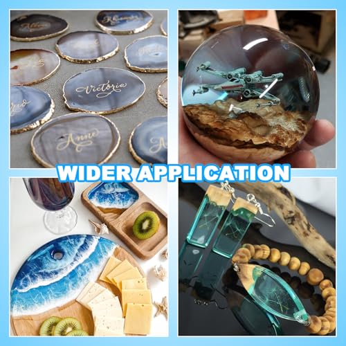 Image of Epoxy Resin - 32OZ Resin Kit, Crystal Clear Epoxy Resin Kit No Yellowing & No Bubble for Art DIY Jewelry Craft Desktop Coating Casting