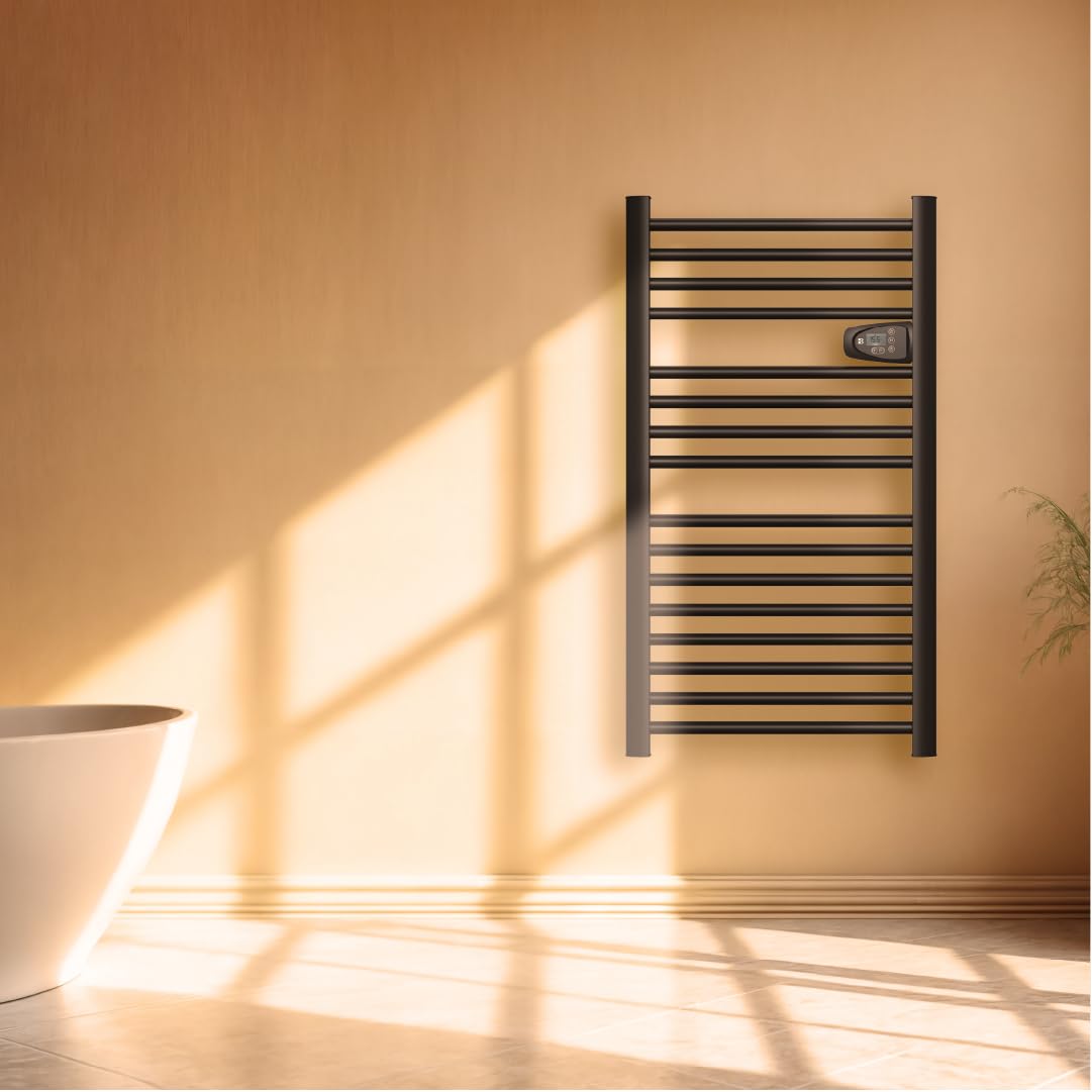 BESTHERM HESTIA - Secador de toalla eléctrico sin fluido, 500 W, H.98 x 54 cm, color negro
