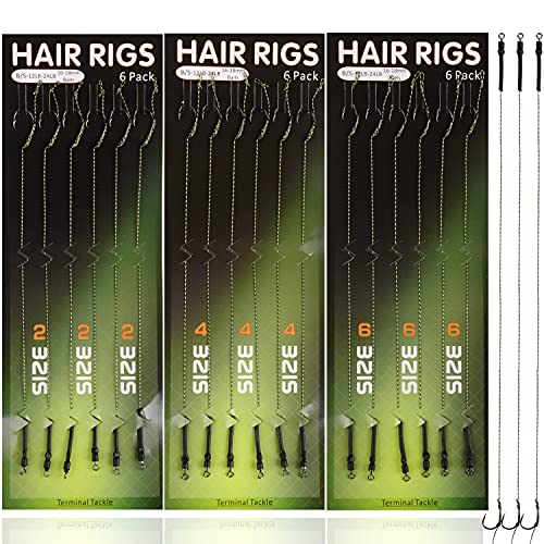 Bouillettes en fil tressé pour carpe : pack complet 18 bas de ligne pour sessions de nuit