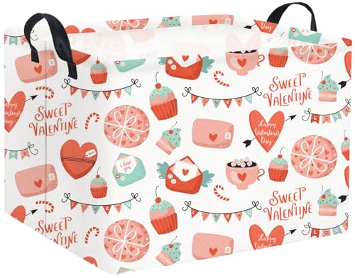 Image of Rectangular Valentine's Day Gift Basket - Empty Baby Girl Basket Kids Storage Bin Organizer Box