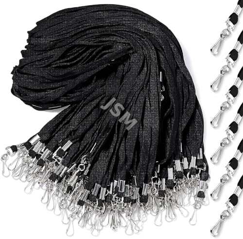 Image of Tubeless Flat Lanyard ID Badge Lanyards with Swivel J-Hook for ID Name Tags and Badge Holders