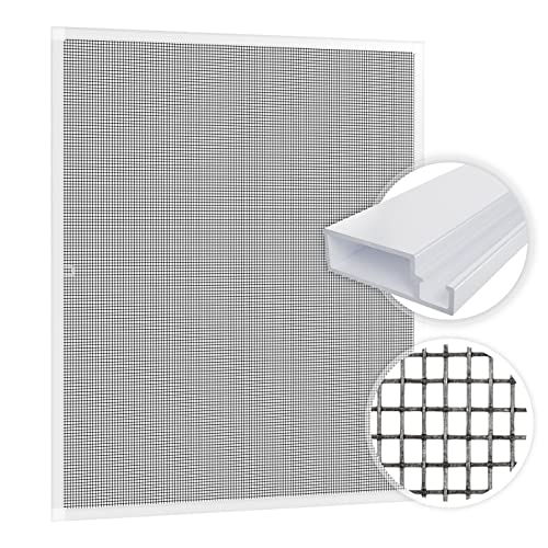 SAMUFLY Fliegengitter 100x120cm mit weißem Alurahmen für Fenster Insektenschutzgitter Insektenschutzrahmen Mückenschutz Fliegennetz SAMUFLY Fliegengitter 100x120cm mit weißem Alurahmen für Fenster Insektenschutzgitter Insektenschutzrahmen Mückenschutz Fliegennetz