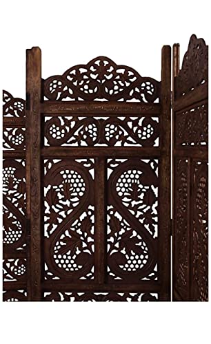 Image of Wooden Partition for Living Room,Divide Wall Room Divider Screen Separator, Wall Panel Divider for Hall | Bedroom |Office | Puja Room | Restaurant S Design 3 Panel with Stand