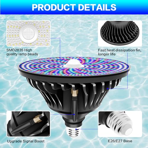 Cedio PH01-LB01 Pool Lights For Inground Pool, 120V 60W Led Pool Light Bulb thumb #2