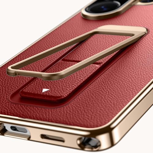 Étui de protection Samsung S26+ chic finition placage argent et dos en cuir noble