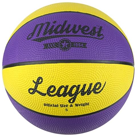 Midwest Unisex League Basketball, Yellow/Purple, Size 5 Cover