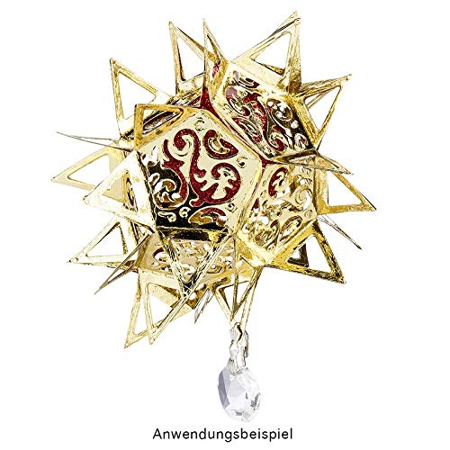 Ideen mit Herz Stencil a forma di stella pieghevole | 6 x 6 cm | 5 pezzi | Adatti per le comuni fustellatrici | Ciondolo a forma di stella | Natale, Avvento