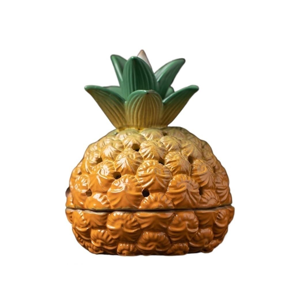 Basxdrfxz A Incense Holder Base Ceramic Pineapple Plate Incense Burner Indoor Romatherapy Sandalwood Garwood Office Desktop Ornaments