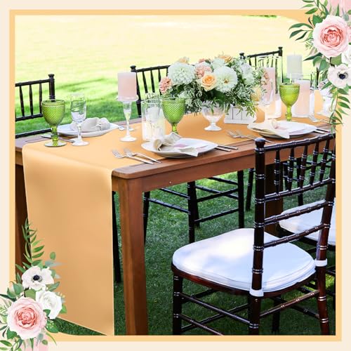 Chemin de table satiné champagne nappe fluide événementielle