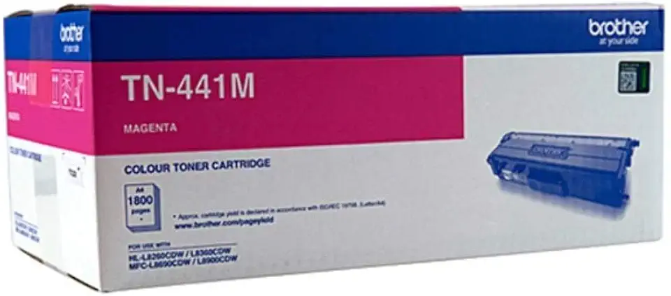 Brother Genuine TN441M Printer Toner Cartridge, Magenta, Page Yield Up to 1800 Pages, (TN-441M) Compatible with: HL-L8260CDN, HL-L8360CDW, MFC-L8690CDW, MFC-L8900CDW, Standard