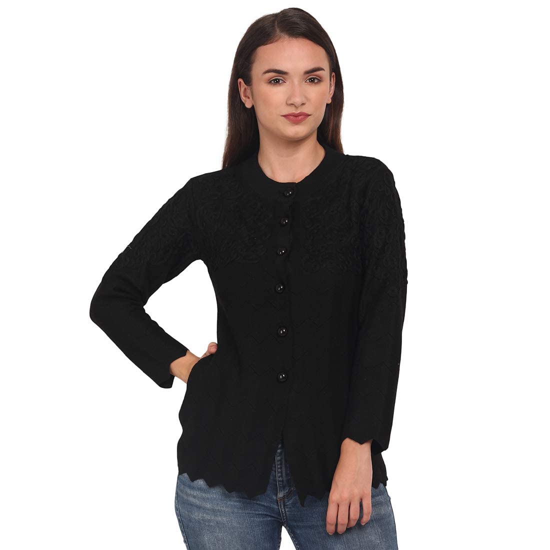 ewools Women's Wool Round Neck Cardigans-picture-42