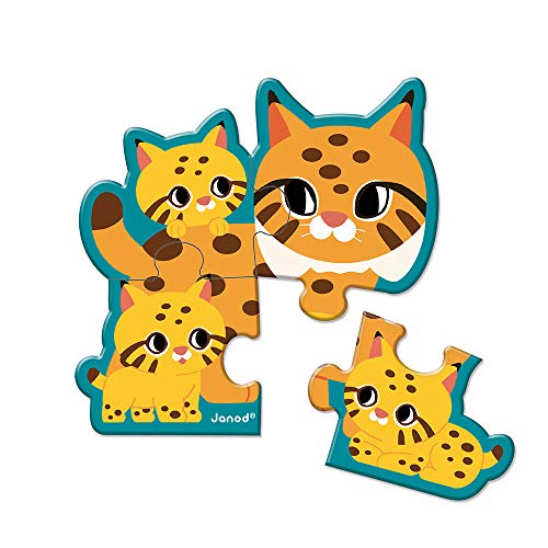 Janod - 5 Puzzle Evolutivi Animali da 2-6 Pezzi
