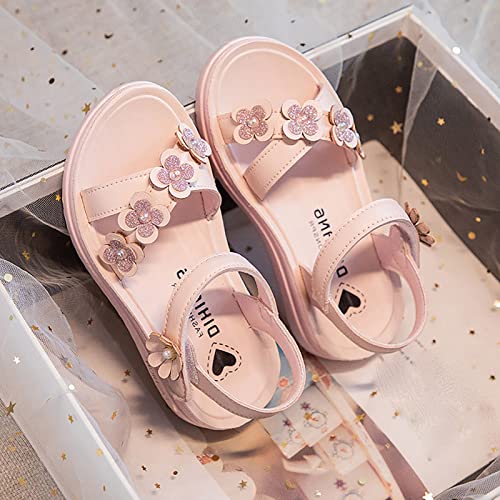Kid Baby Girls Boys Child Sandals Summer Flower Shoes Premium Soft Sole Non Slip Shoes Comfort (Pink, 12 Little Child)3