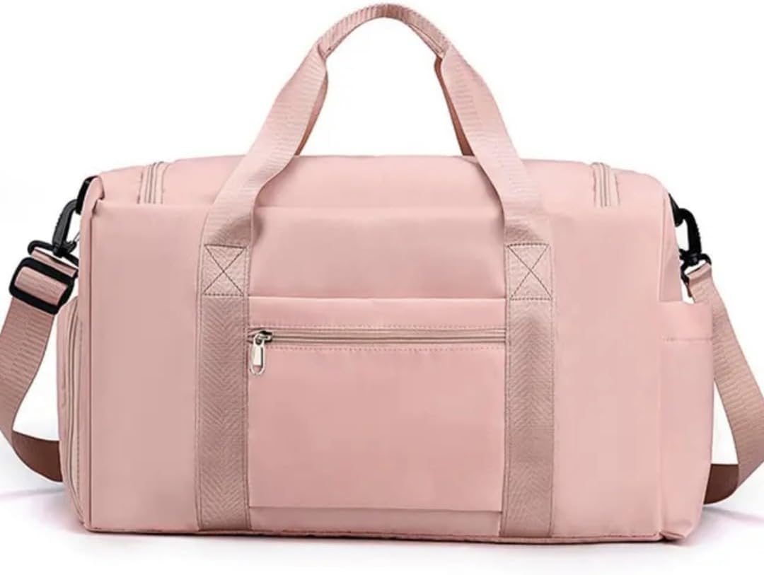 Custom Duffle Bag for Men and Women. Personalize with your Text and Logo (Pink - Custom Text and Logo)