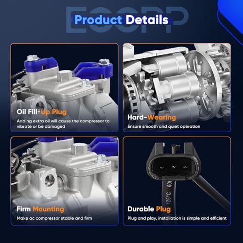 Image of ECCPP AC Compressor 2011-2018 Fit for BMW X5 X6 640i M2 M4 435i 3.0L | 2012-2015 Fit for BMW 335i 3.0L Fast Cooling A /C Compressor with Clutch
