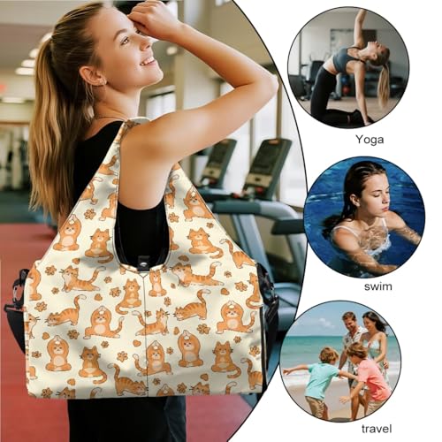 Yoga Tote Bag for Unisex With Mat Strap Versatile Workout Carrier Open Small Pocket Handbag for Vacation4