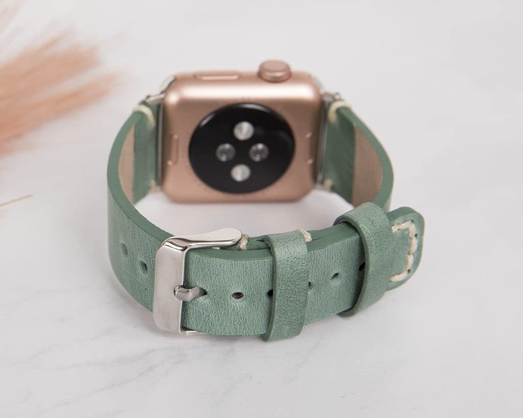 HARDISTON Apple Watch Band 38mm 40mm 41mm 42mm 44mm 45mm for women & men, Handmade Genuine Leather, Stitch End Watch Band Compatible with iWatch Series 7 6 5 4 3 2 1 SE, Wrist Bracelet Band