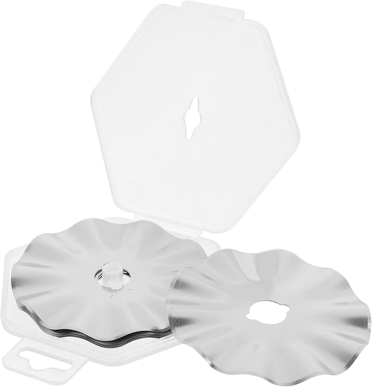 FUOYLOO Rotary Cutter Blades 45mm Wave Edge Stainless Steel Fabric Blades for Quilting Sewing and Crafting