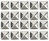 Square Spike Studs, 400pcs 4MM-7MM Leathercraft Studs Rivets for DIY Bags Leather Clothing Shoes Hardware Accessories Silver 5mm, Heavy Duty Decorative Rivets for Crafts, Apparel, Footwear, Leather Go